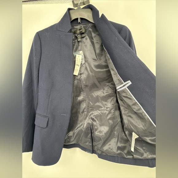 J.Crew Regent Blazer In Four - Season Stretch Size 0P Notch Lapel Navy NWT $228 - Picture 7 of 9